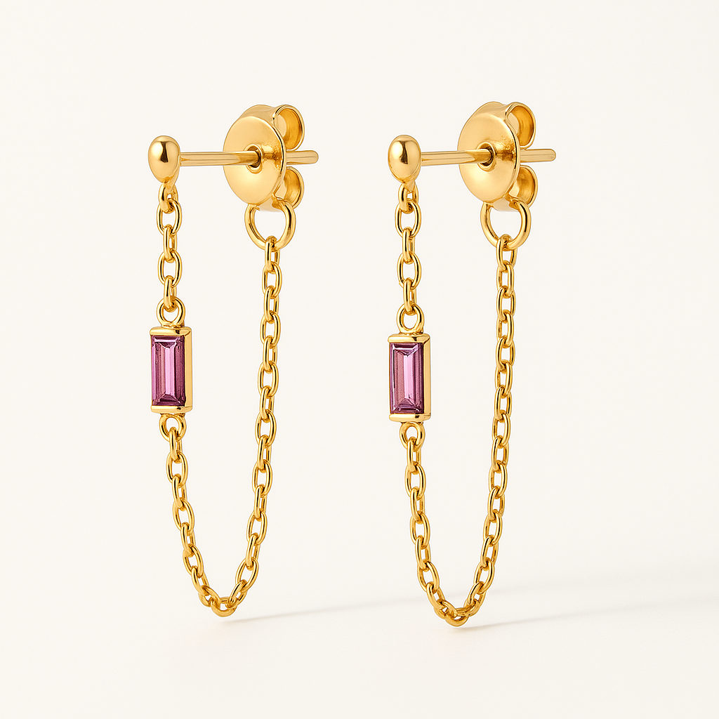 Pink Mini Chain Earring