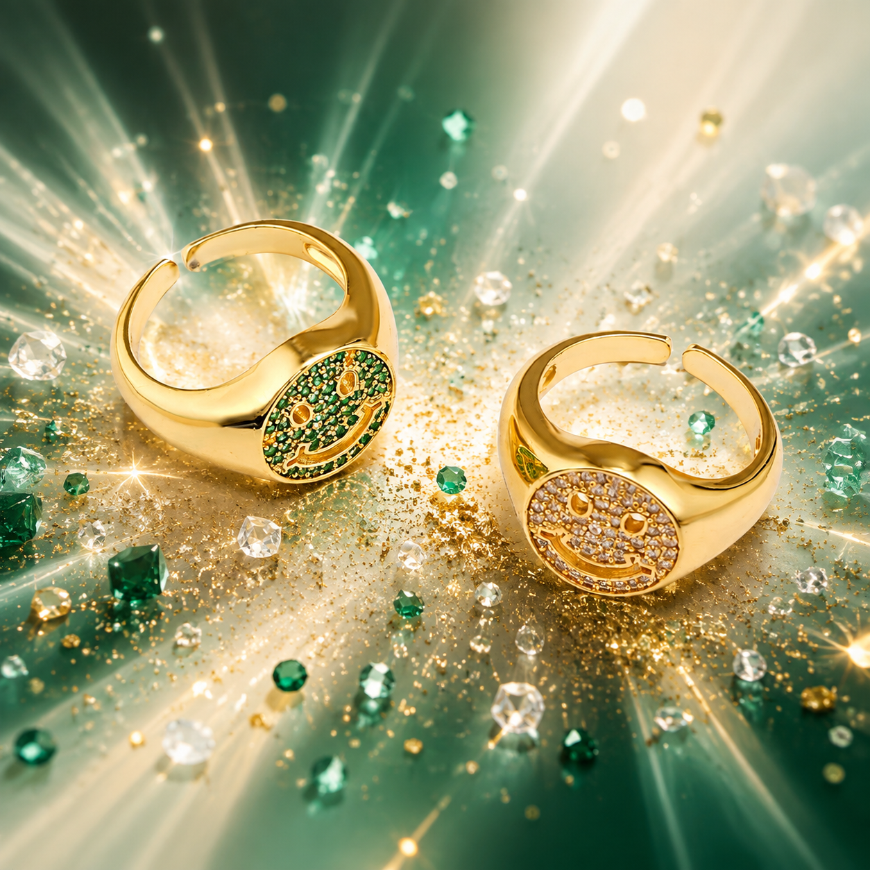Smile stone ring