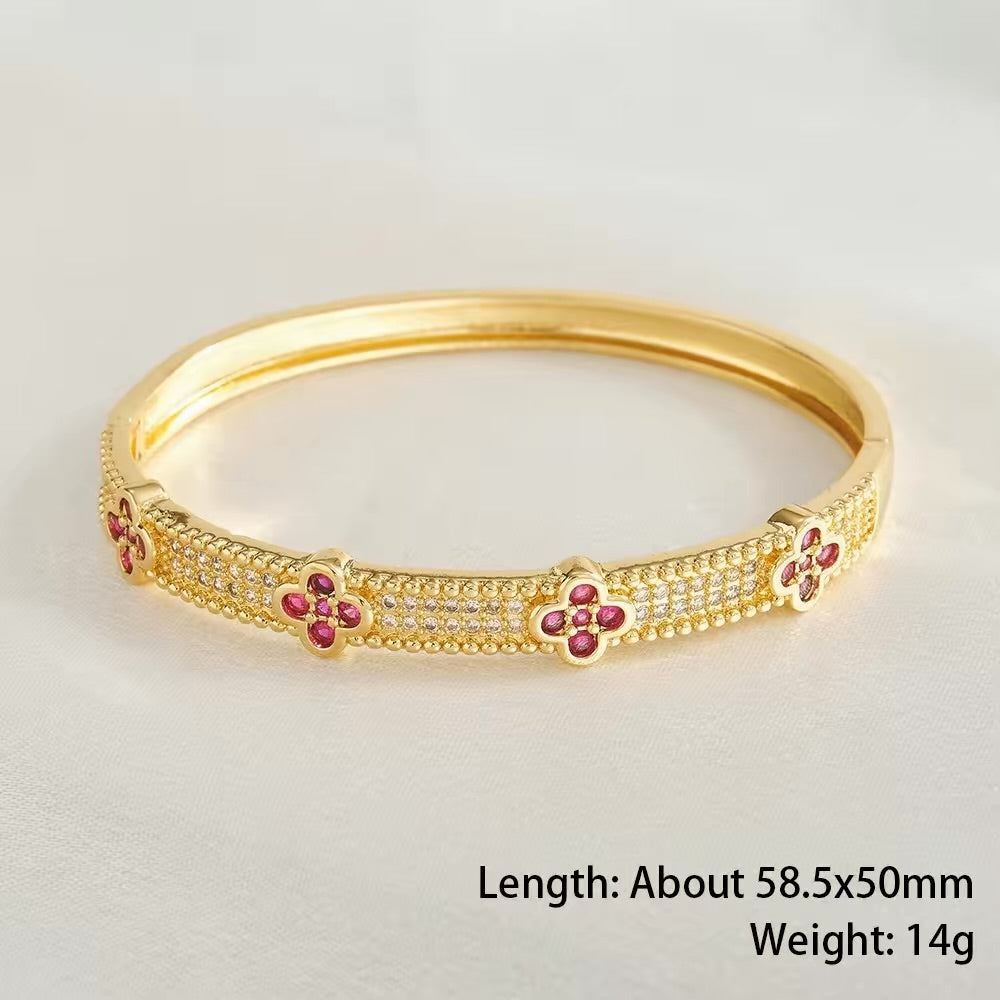 RUBI FLOWER BANGLE