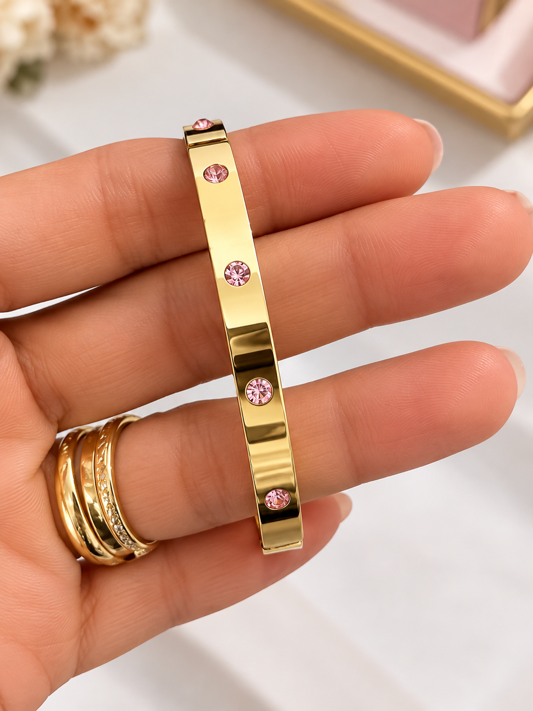Colibri Pink stone bangle